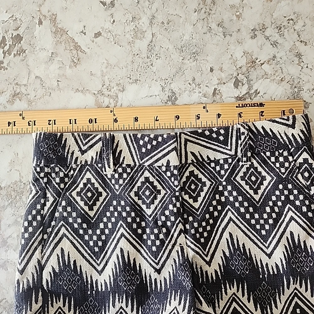 Girls Crewcuts Black/Beige Bohemian Ikat Aztec Print Shorts Size 10 100% Cotton